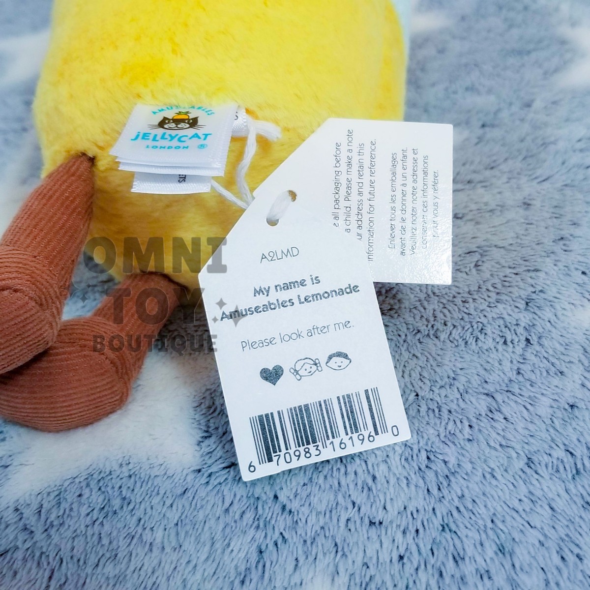 Jellycat AMUSEABLES LEMONADE - Authentic - FREE Bow - New with