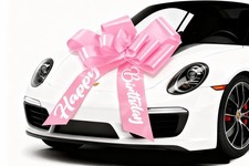 30 Inch Giant Pink Car Bow - Extra Large Birthday Bow For Car Big Gift Bow F...