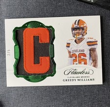 Greedy Williams Jumbo “C” 2021 Flawless Letter Nameplate Patch /5 Player-Worn
