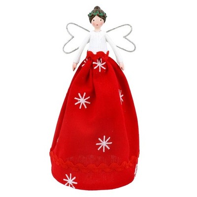 Gisela Graham rote Schneeflocke Fee Weihnachtsbaum Topper Luxus Wohnaccessoire