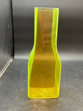 Vaso Vintage Kosmo Driade Silicone Giallo Neon Trasparente Forma Bottiglia Made Italy MCM 9"