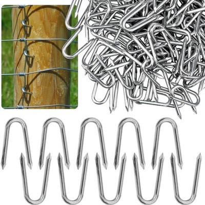 U Nägel Staples Eisen galvanisiert 25mm x 2.4mm Pack 100