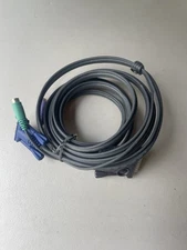 6' 3-in-1 KVM Switch Cable 6 pin PS/2 Keyboard Mouse & HD15 VGA Male to Female