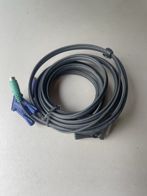 6' 3-in-1 KVM Switch Cable 6 pin PS/2 Keyboard Mouse & HD15 VGA Male to Female