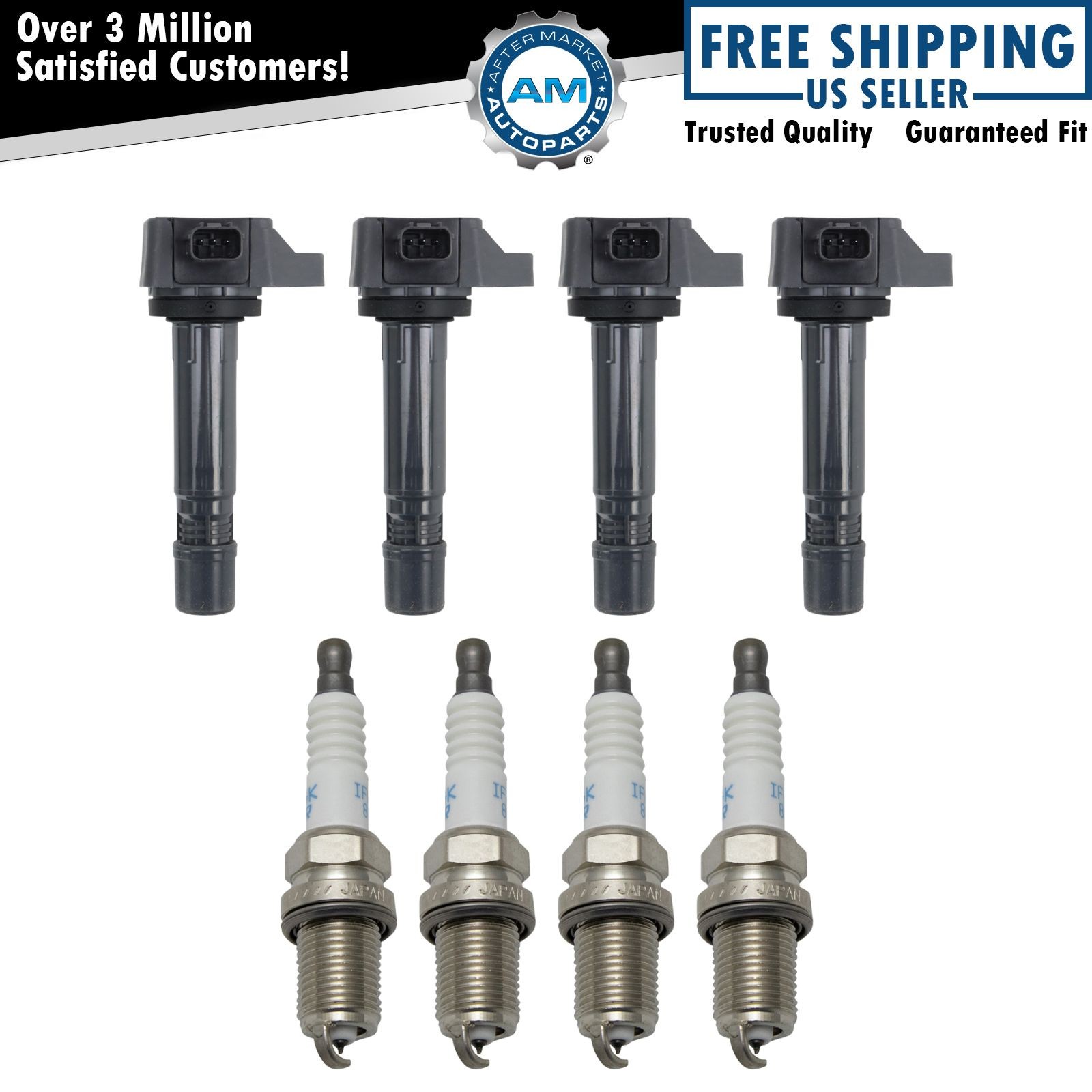 Engine Ignition Coil  NGK Spark Plug Kit 8 Piece Set for Honda Civic GX