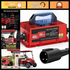 48V 15A Lithium Golf Cart Charger - Fast 4-6H Charge, IP67 Waterproof, Trickle C