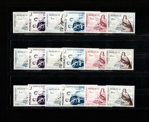 MONACO ** PA n° 73/78  / 3 séries complètes / MNH / TTBE