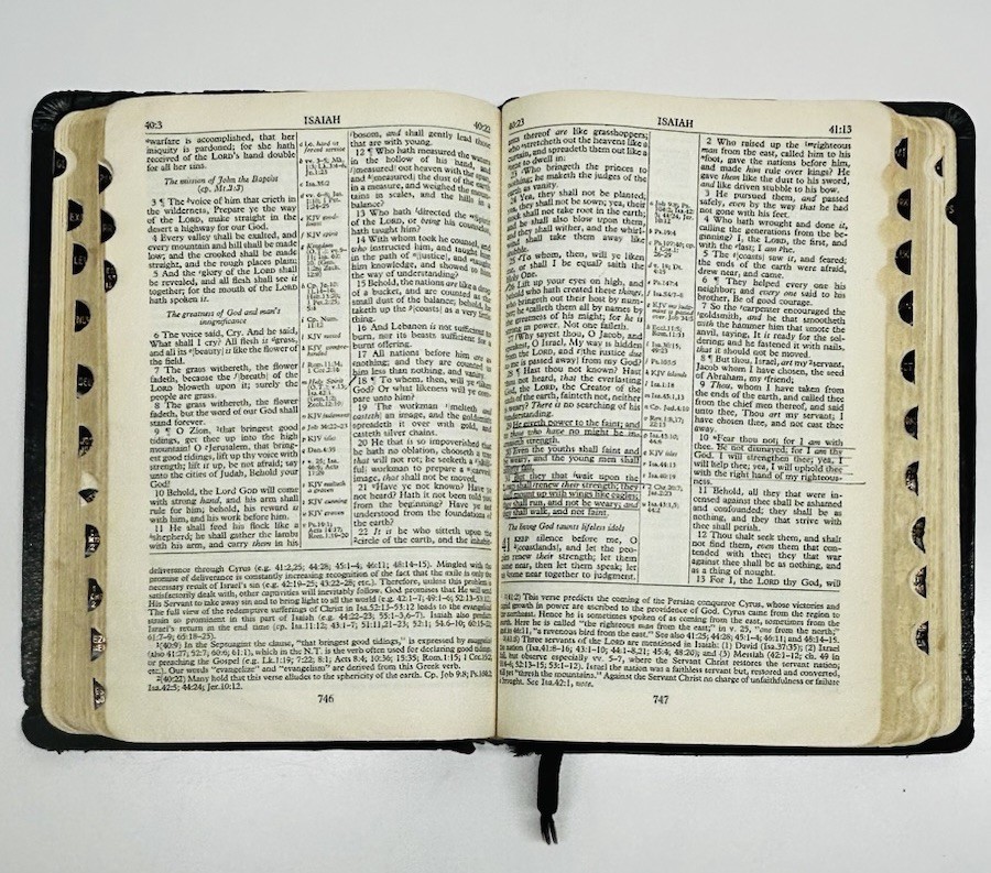 Vntg Black Oxford KJV HOLY BIBLE Leather New Scofield Edition Thumb Index c.1967