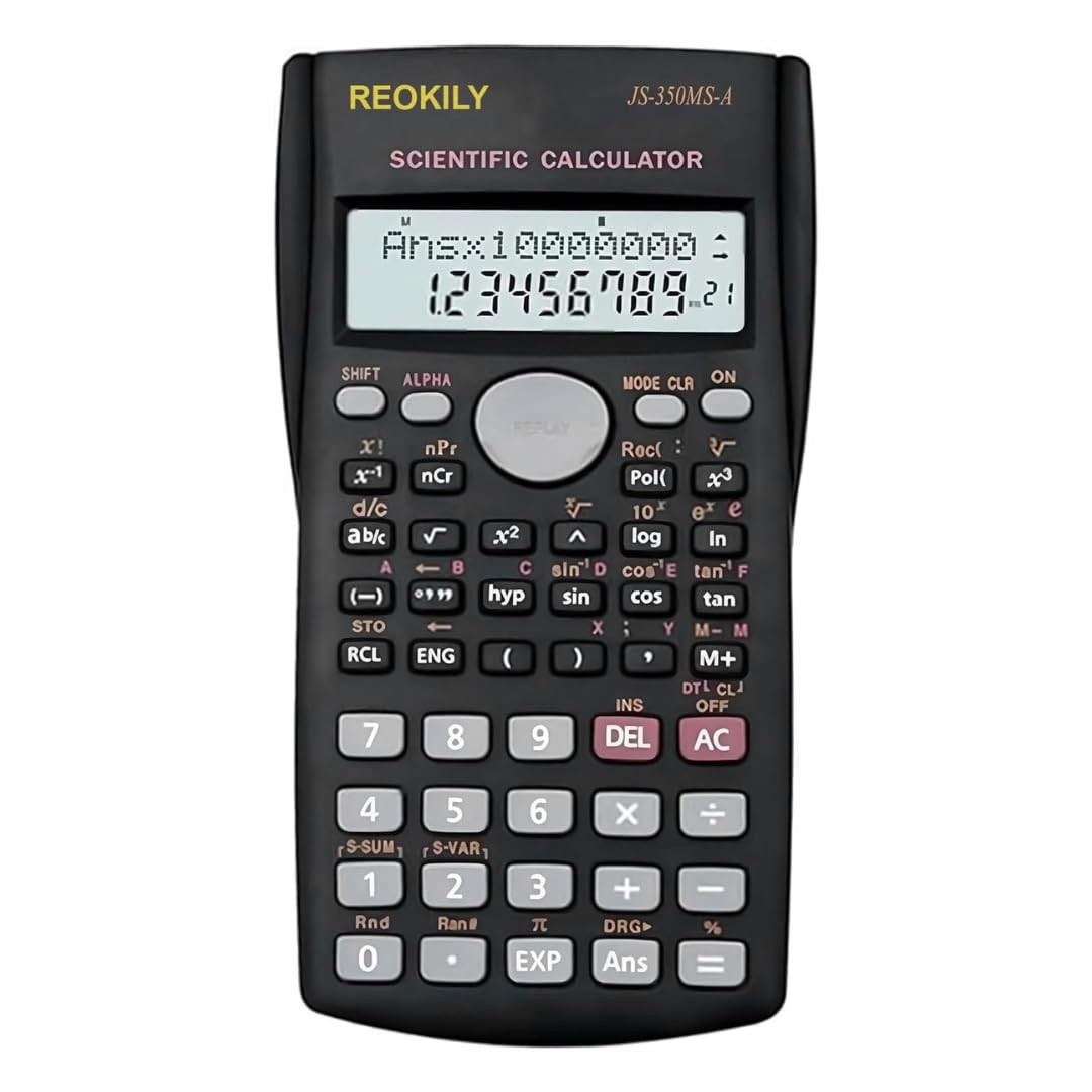JS-82MS-A Handheld Multi-Function 2-Line Display Digital LCD Scientific Black