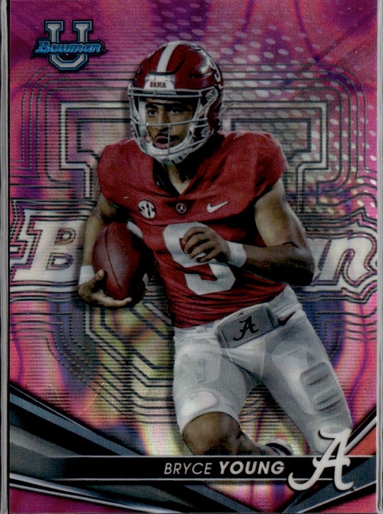 2022 Bowman's Best University Bryce Young Pink Lava Rookie /100 Alabama #100