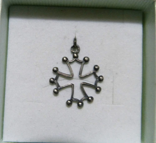 Cross Occitana 3° Mis.ciondolo Silver Burnished Croix Occitane Argent 925
