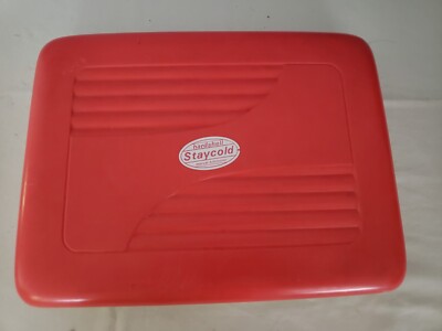 Vintage Morval Kitchener HARDSHELL Red FOAM PLASTIC COOLER TOP 16X12''