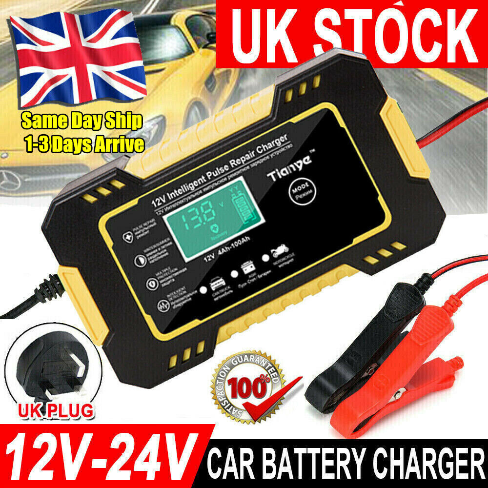12V 6A Automatic Car Battery Charger Quick Start Smart Pulse Repair AGM