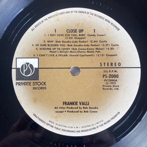 Close Up, Franki Valli (1975) 12" Record Single 45 RPM, Pop - Picture 2 of 4