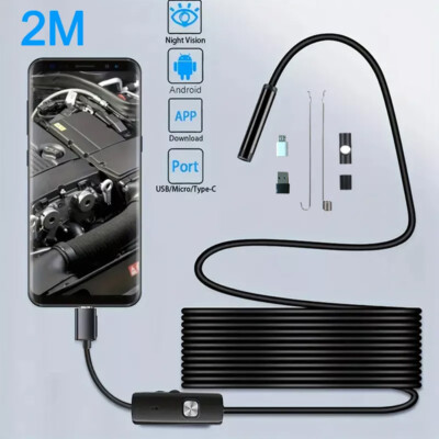 2M USB Endoskop Kamera 5,5mm LED-HD Inspektion Wasserdicht PC Android Handy DHL