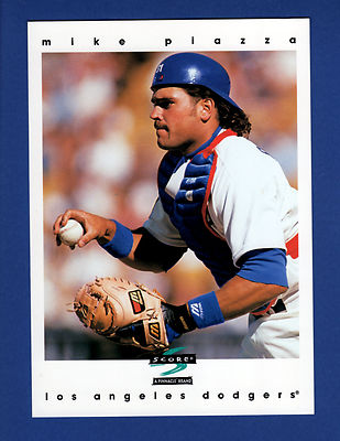 #5 MIKE PIAZZA, Dodgers ~ Glossy 5''X 7'' card 1997 Score / Pinnacle | HOF 2016