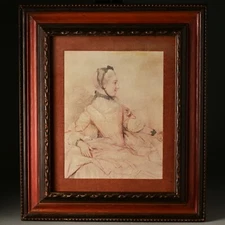 JEAN ETIENNE LIOTARD Vintage Original Profile Woman Portrait Lithograph Print