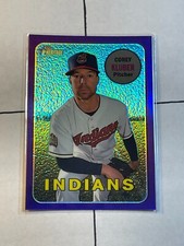 Corey Kluber 2018 Topps Heritage Purple Chrome Hot Box Refractor #THC-176 CLE