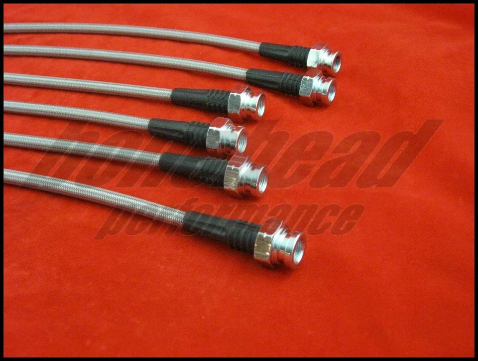 Líneas de freno trenzadas de acero inoxidable Techna-Fit para Datsun 280ZX 1981-1983 Foto 4 de 4