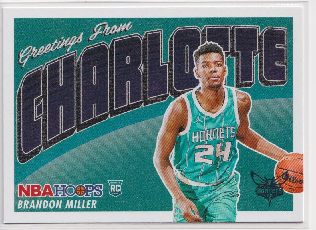 2023-24 Panini NBA Hoops Brandon Miller Rookie Greetings RC Card #18