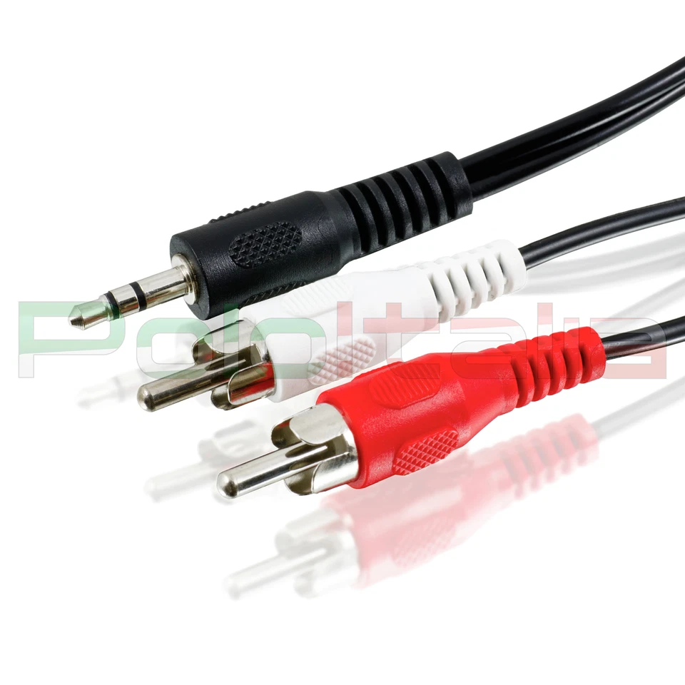 Câble 0,5m Audio Jack 3,5mm Aux 2 Rca Mâle Double Splitter Voiture Court 50cm - Photo 1/1
