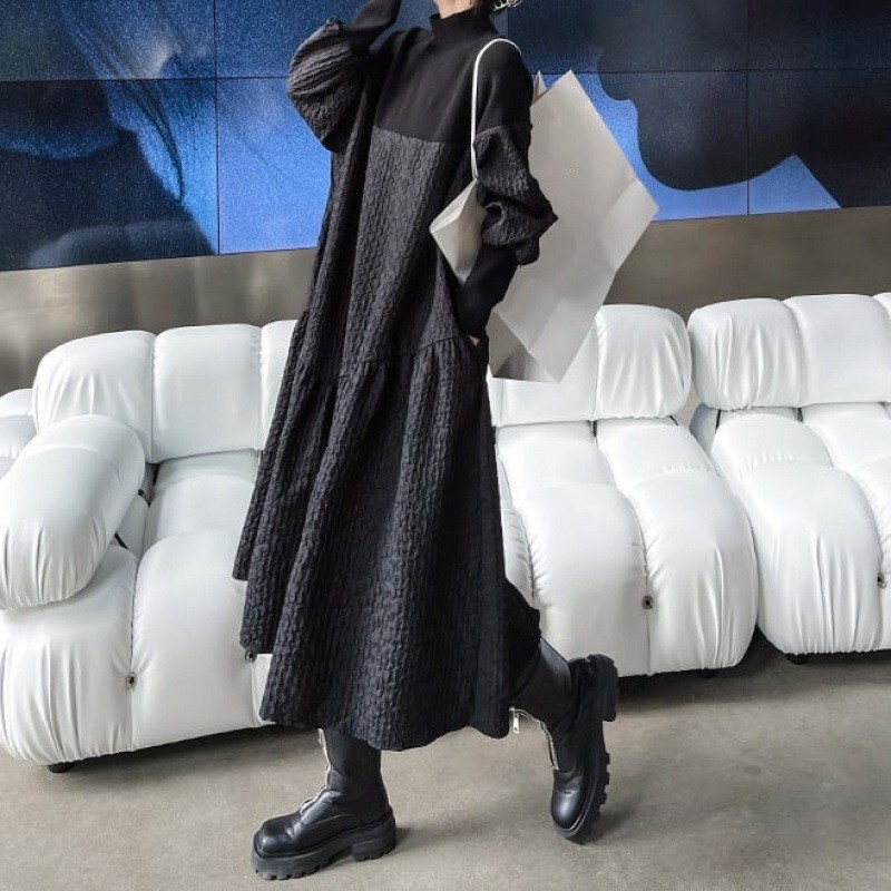 korean oversize dress Oversized Knee-Length T-shirt Dress