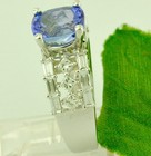 14k Solid White Gold Natural Diamond & AAA Cushion Cut Tanzanite Ring Princess — photo 5