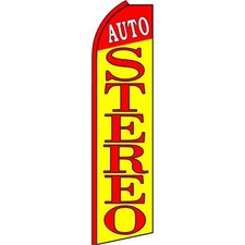 Auto Stereo 2 1/2 ft X 11 1/2 ft Polyester Swooper Flag