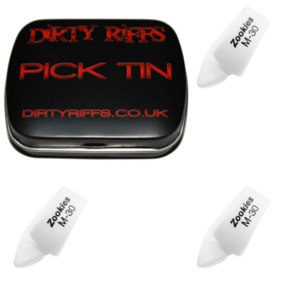 3 x Dunlop Z9002 Thumbpicks Zookies M30 30 Grad Medium - in einer handlichen Pickdose