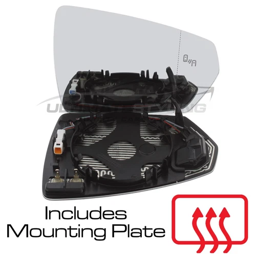 Wing Mirror Glass VW Polo Mk6 2017-2023 LED Blind Spot Indicator Drivers Side