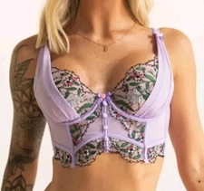 For Love And Lemons Lorelei Bustier Lilac Underwire Corset!  Size S 