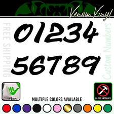 Custom Vinyl Numbers Decal Sticker Car Truck Window Handwritten BMX Dirt Bike