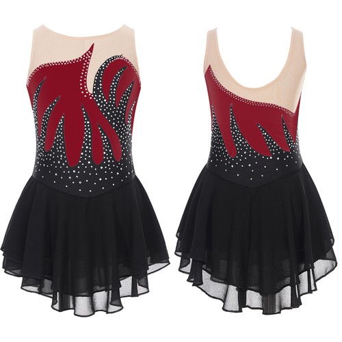 Mädchen Eiskunstlauf Kleid Ballett Lyrisch Tanz Kostüm Gymnastik Turnanzug Rock - Bild 13 von 115