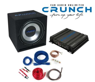 Crunch CBP500 2-Kanal Basspack Verstärker + Bassreflex Subbox + Kabelkit 500 W