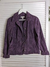 Christopher & Banks Purple Needlecord Jacket Size Small
