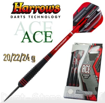 Harrows ACE Rubber Grip Steeldarts, 20g / 22g / 24g