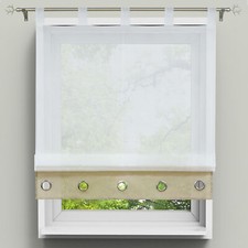 Voile Raffrollo mit Schlaufen Raffgardinen Fenstergardinen Küche Rollo Modern