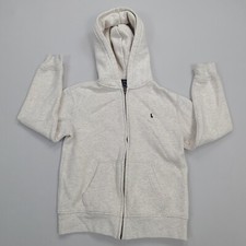 Ralph Lauren Sweater Boys 7 White Beige Hooded Casual Comfort Youth Kids