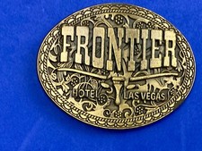 Vintage Frontier Hotel casino Las Vegas belt buckle - Western long horn