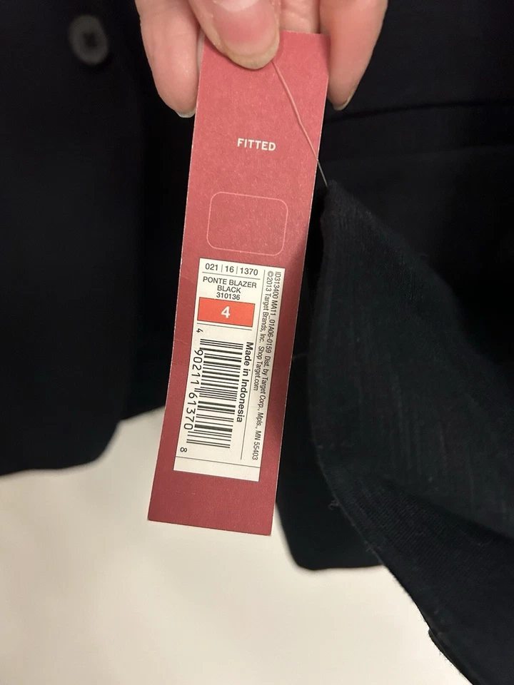 Blazer para mujer Merona negro 2 botones talla grande 4 nuevo con etiquetas Foto 3 de 4