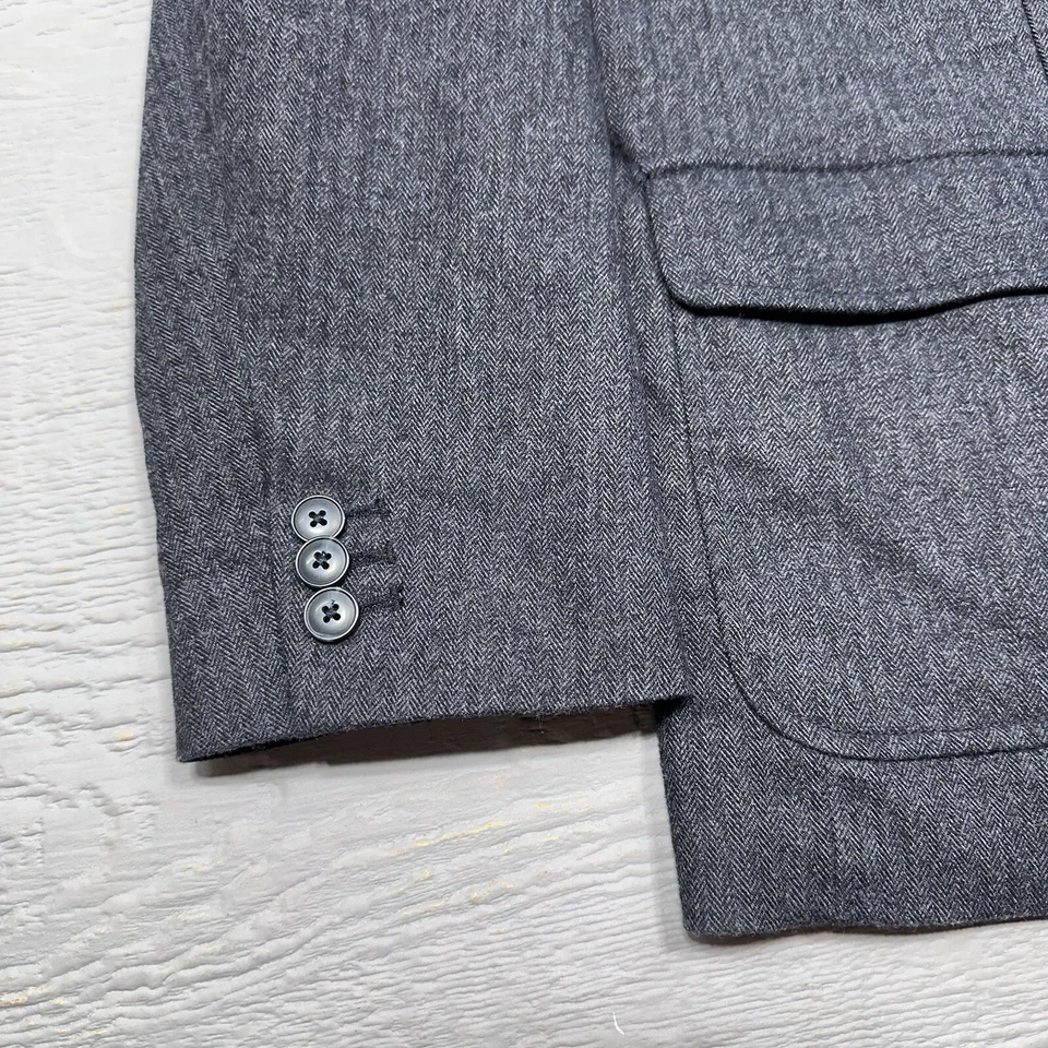 Blazer Gap Para Hombre Grande Azul Espiga Dos Botones Informal Algodón Elástico Foto 3 de 4