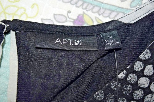 Women's Apt.9 Sheer Lined Black White Flowy Sleeveless Top, Size M NEW W/ TAGS - Picture 9 of 12