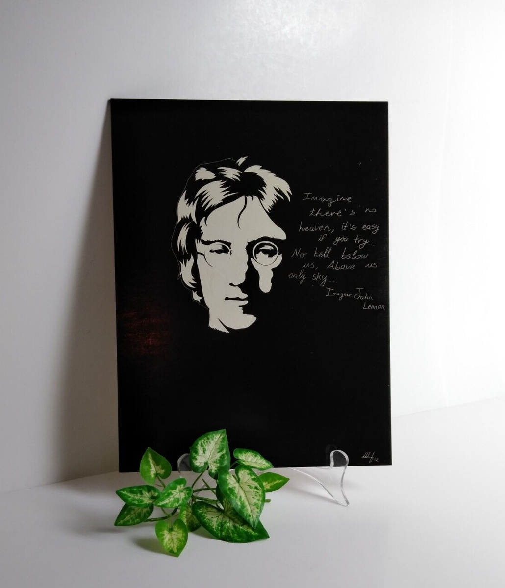 Hobbyist Piece Hand Painted Silhouette Rendition of John Lennon w