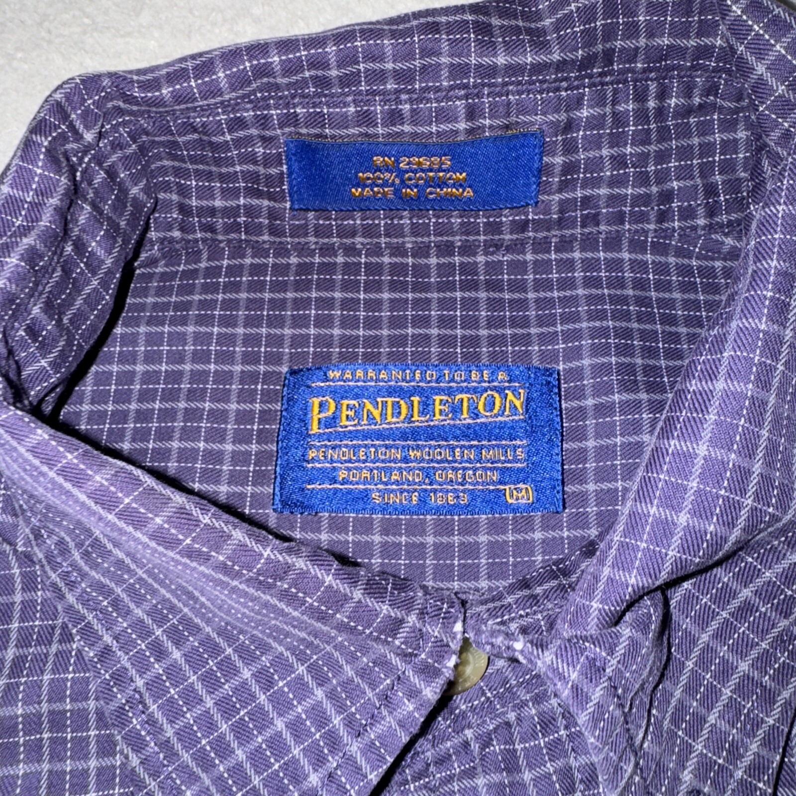 Pendleton  Shirt Mens Medium Button Down Checker … - image 1