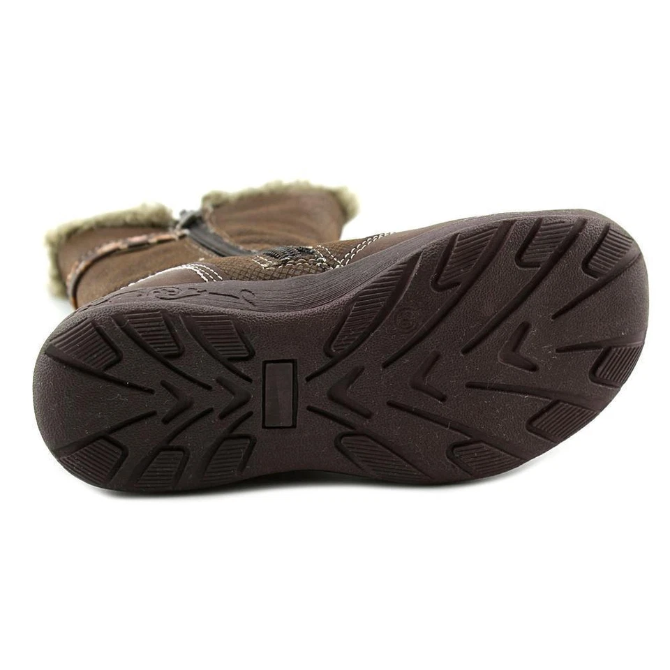 New BKO by Beeko Toddler Girl Makayla II Brown Pink Flowers Fur Winter Boots 11 - Image 3 of 4