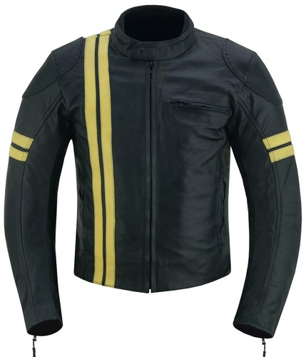 Mens Motorcycle Leather Jacket Full grain cowhide Leather