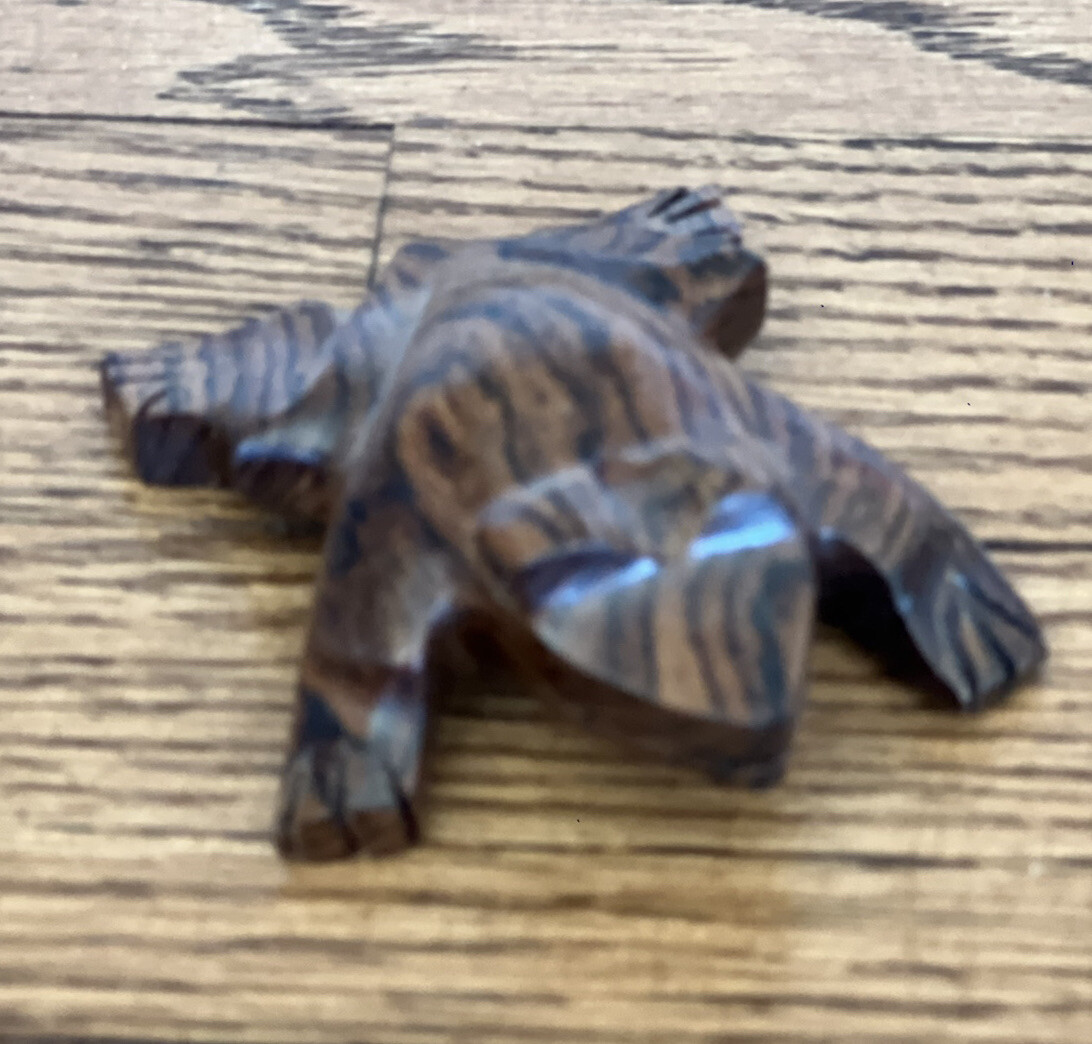 Retro Load Toad Vintage Wooden Hand Carved Frog Toad 4