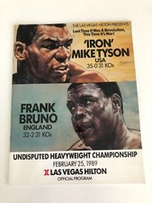 Iron Mike Tyson vs Frank Bruno Official Program Las Vegas Hilton Feb. 25, 1989