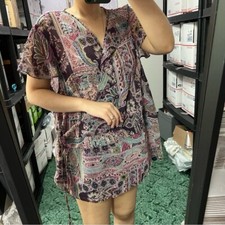 lane bryant wrap chiffon paisley floral tunic blouse Size 22/24 Boho Dec Sale