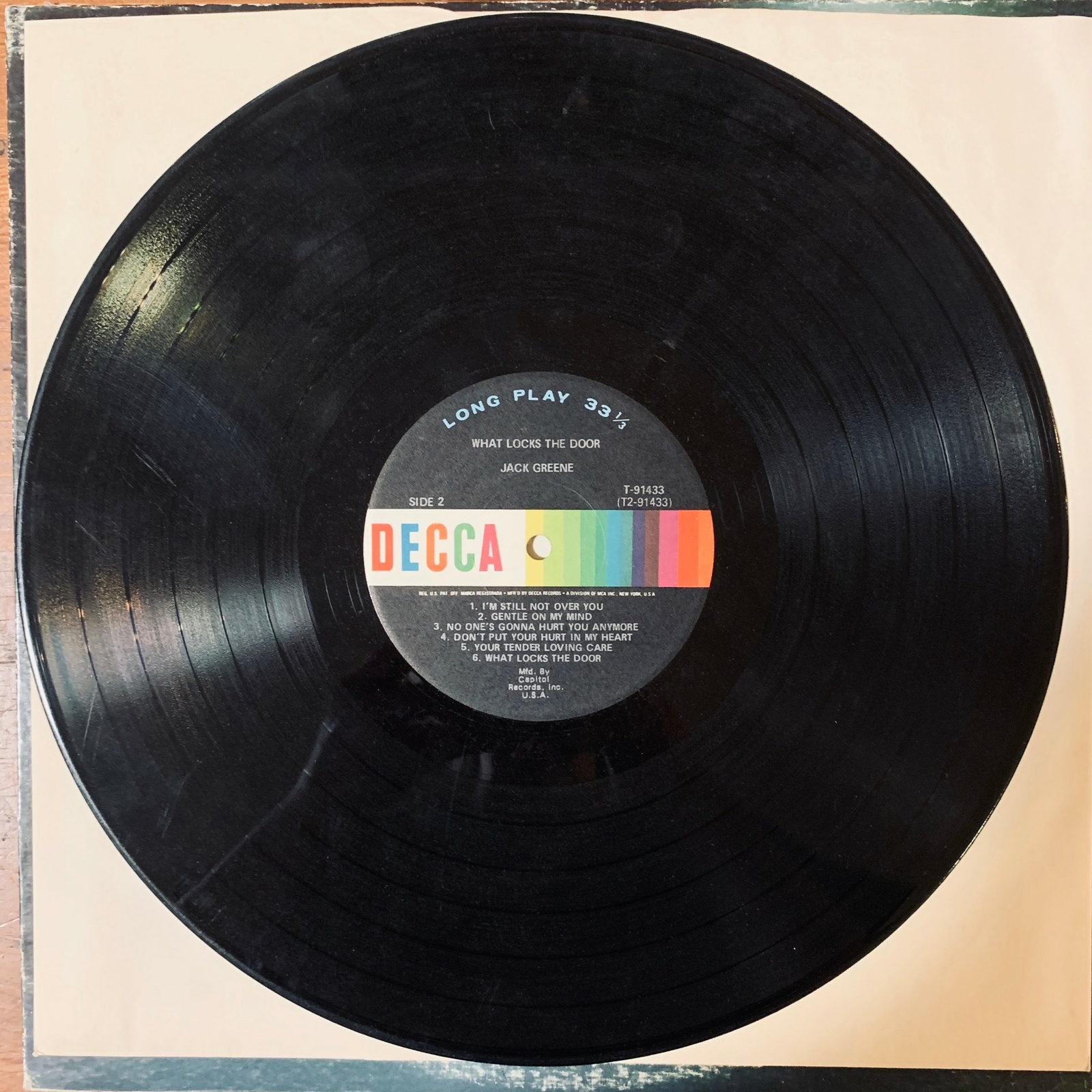 JACK GREENE WHAT LOCKS THE DOOR VINYL LP DECCA DL4939 VG CONDITION 10